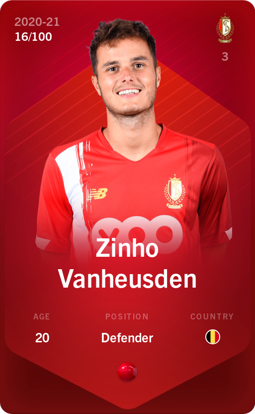 Sorare - Sorare Official - Zinho Vanheusden 2020-21 • Rare 16/100 - NFT # 50025704917779748060434599681656352202851528813078381771665932698487523588341