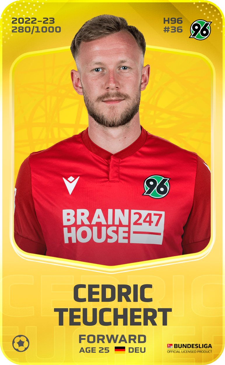 Sorare - Sorare Official - Cedric Teuchert 2022-23 • Limited 280/1000 - NFT # 99527150149231361628915670772523853362559910784491633082066449905579963455846