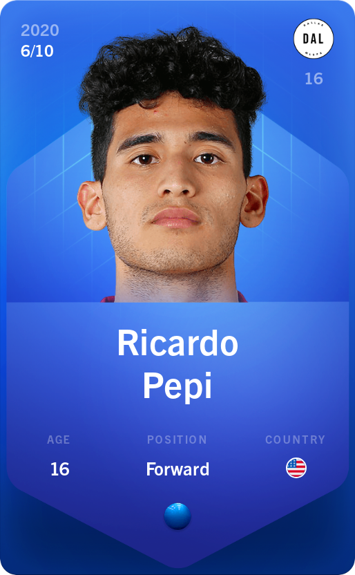 Sorare - Sorare Official - Ricardo Pepi 2020-21 • Super Rare 6/10 - NFT # 61277112435028191907431766017274683507429871870033101696376385501547914993404