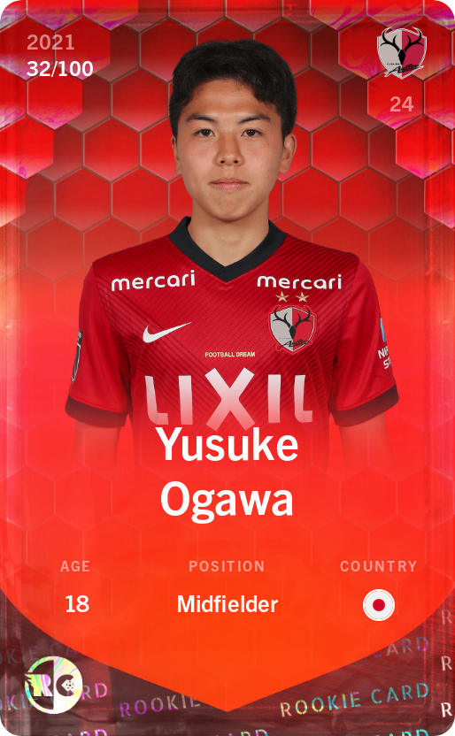 Sorare - Sorare Official - Yusuke Ogawa 2021-22 • Rare 32/100 - NFT # 68930591142294942004032922663244458257359585618055390227448413392566319914138