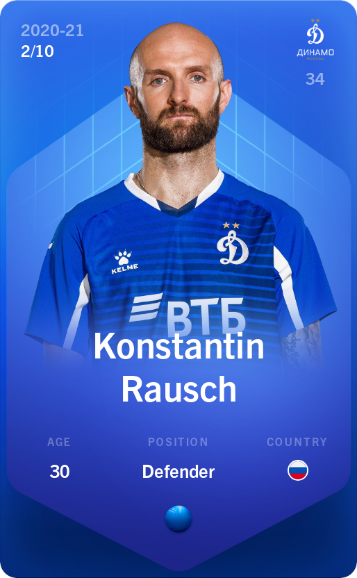 Sorare - Sorare Official - Konstantin Rausch 2020-21 • Super Rare 2/10 - NFT # 33218150984406811981814878086224418412562266336055249434023455580152289412765