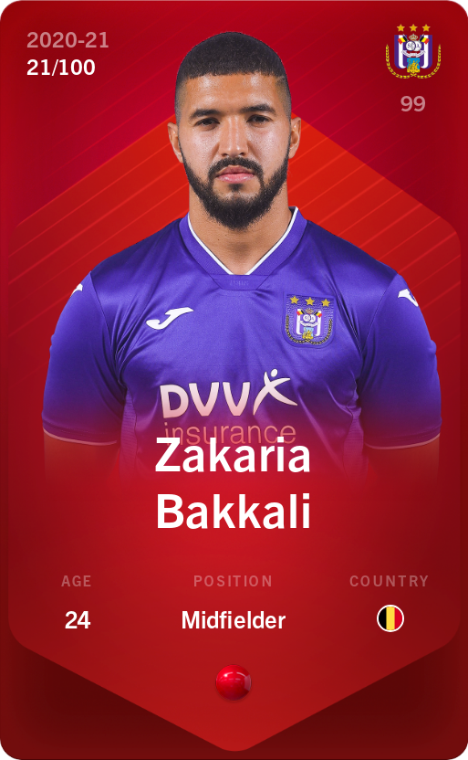 Sorare - Sorare Official - Zakaria Bakkali 2020-21 • Rare 21/100 - NFT # 5798303218003349387966747590140862576689603322590697383225657379327275800277