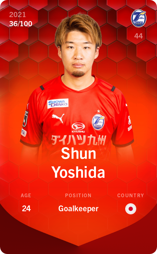 Sorare - Sorare Official - Shun Yoshida 2021-22 • Rare 36/100 - NFT # 24578227634146730377795709627550566453357378896128234273605435138605774012950