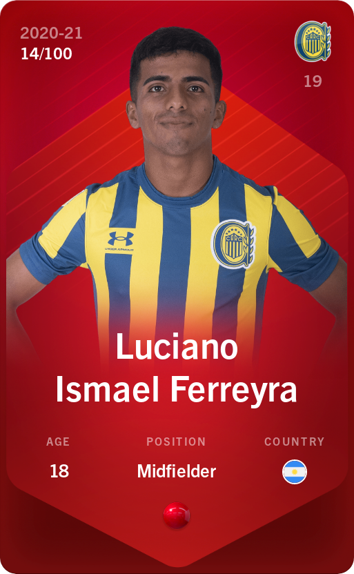 Sorare - Sorare Official - Luciano Ismael Ferreyra 2020-21 • Rare 14/100 - NFT # 2084736704796632922299796608458944377091117790246417902796858937066202013032
