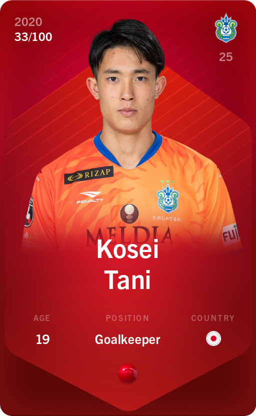 Sorare - Sorare Official - Kosei Tani 2020-21 • Rare 33/100 - NFT # 111201625521268579561385167694108638273375530520938558051299419499797986712891