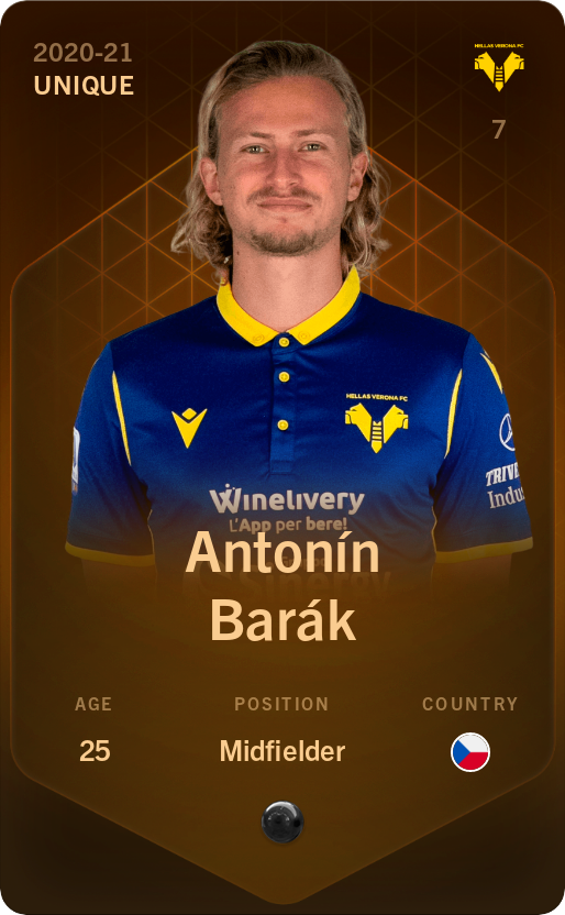 Sorare - Sorare Official - Antonín Barák 2020-21 • Unique - NFT # 97473275859186288233579836352350711435330960774951898911497754698990002887926