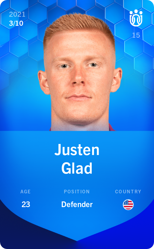 Sorare - Sorare Official - Justen Glad 2021-22 • Super Rare 3/10 - NFT # 106555490975329226072469679068028815747859687340246568619523850590351634049834