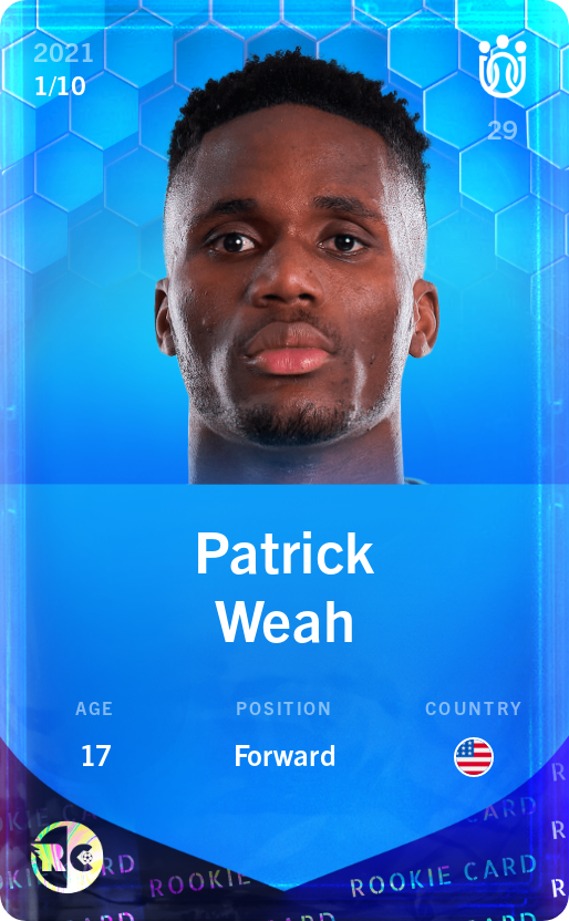Sorare - Sorare Official - Patrick Weah 2021-22 • Super Rare 1/10 - NFT # 67804181432278879887353648211456062651498609098365637558884009800126526725091