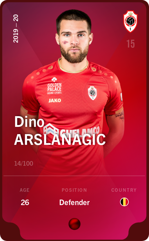 Sorare - Sorare Official - Dino Arslanagic 2019-20 • Rare 14/100 - NFT # 59835341278171829844340353410211506557690149445609824464859698224376473603000