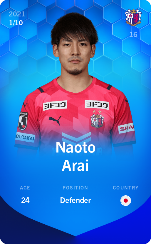 Sorare - Sorare Official - Naoto Arai 2021-22 • Super Rare 1/10 - NFT # 113579512942584153520832828130712832301457622064726295404929821971753838297263