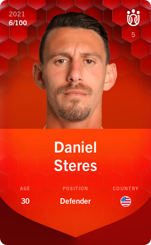 Sorare - Sorare Official - Daniel Steres 2021-22 • Rare 6/100 - NFT # 26040457338524235852046397204281535098009665266247924212887949089635336782533