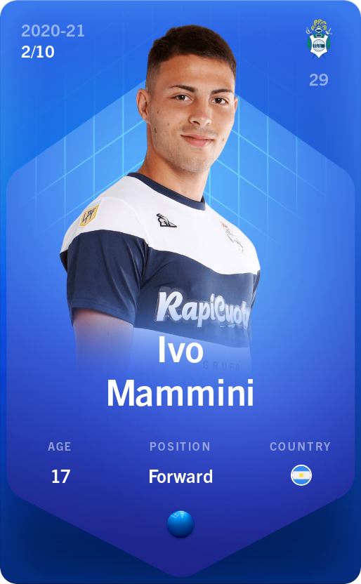 Sorare - Sorare Official - Ivo Mammini 2020-21 • Super Rare 2/10 - NFT # 73950756254811724455170651148900779269612026777233507552922070123443803686480