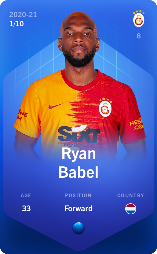 Sorare - Sorare Official - Ryan Babel 2020-21 • Super Rare 1/10 - NFT # 15735368426940290524971266438217996575207523091767042764156505288483115534018