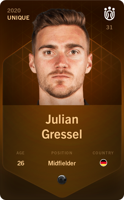 Sorare - Sorare Official - Julian Gressel 2020-21 • Unique - NFT # 36347574153999807143928260806771499501527680901887598518419824329393713378112