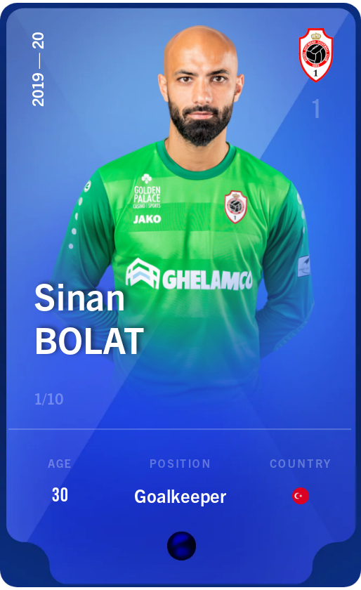 Sorare - Sorare Official - Sinan Bolat 2019-20 • Super Rare 1/10 - NFT # 13932516252464524639401021627114644102512971117286488557593980358739958418235