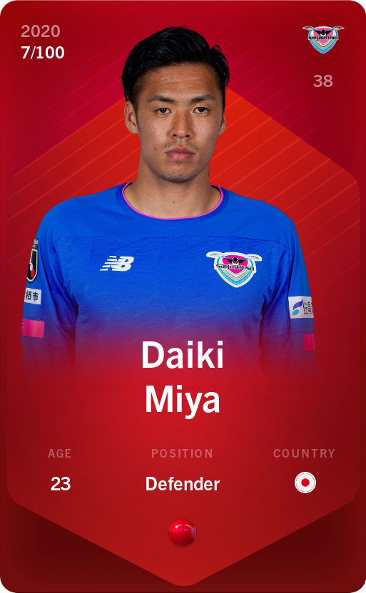 Sorare - Sorare Official - Daiki Miya 2020-21 • Rare 7/100 - NFT # 115062109048231595548697139433179224113759495713054900011917364021222182506486