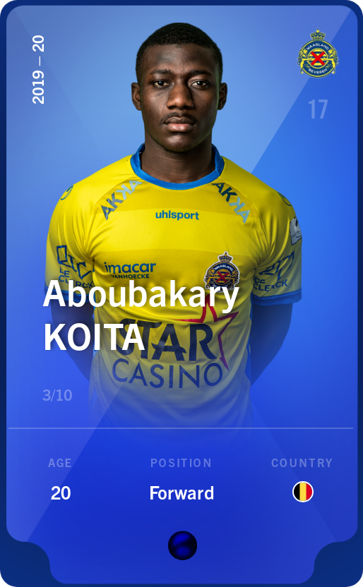 Sorare - Sorare Official - Aboubakary Koita 2019-20 • Super Rare 3/10 - NFT # 12700955294161901035902183386325633792820024475036453506375929572406541528385