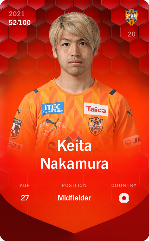 Sorare - Sorare Official - Keita Nakamura 2021-22 • Rare 52/100 - NFT # 107249598692636037381405986028332283776959463333614600130329519069189237413778