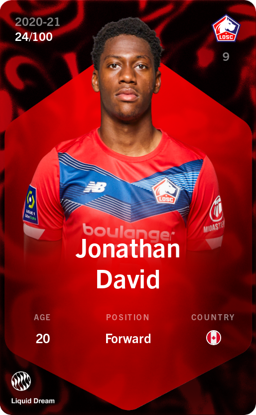 Jonathan David 2020-21 • Rare 24/100