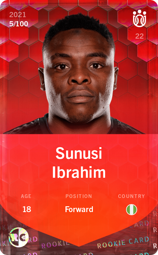 Sorare - Sorare Official - Sunusi Ibrahim 2021-22 • Rare 5/100 - NFT # 114181002454686779081623082432606915046105542922076159830097539906168549021737