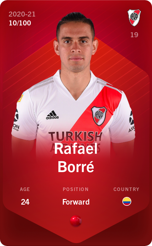 Sorare - Sorare Official - Rafael Borré 2020-21 • Rare 10/100 - NFT # 102450967310872264910887460071784686038820352184391323262739259657299428808434