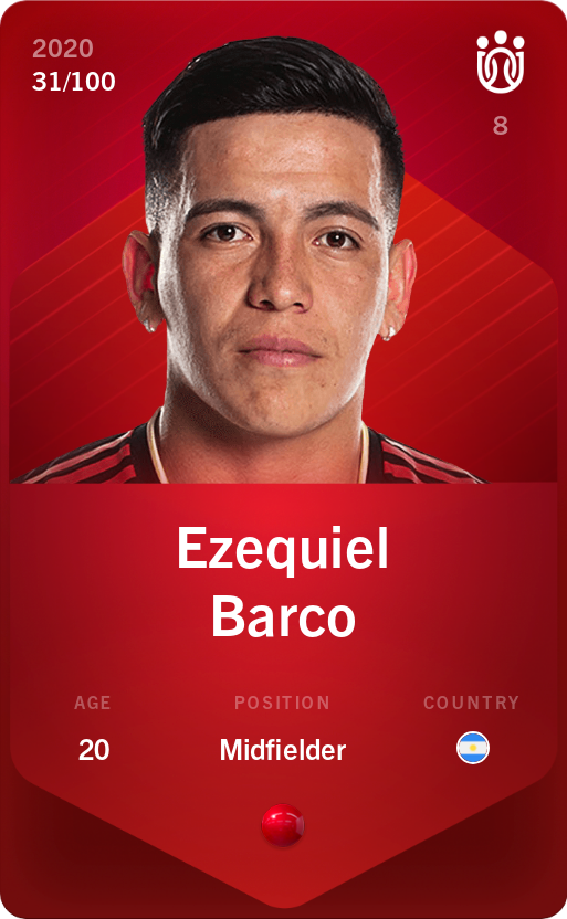 Sorare - Sorare Official - Ezequiel Barco 2020-21 • Rare 31/100 - NFT # 14488970856269713509497975133429158783150585370085173854451226490668735546416