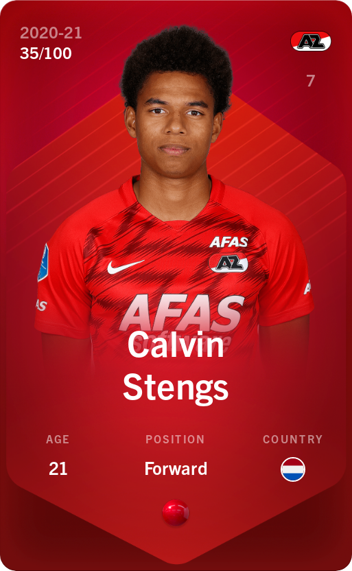 Sorare - Sorare Official - Calvin Stengs 2020-21 • Rare 35/100 - NFT # 57970985965551216508588968836251478394734076997790864120907084661159441689164