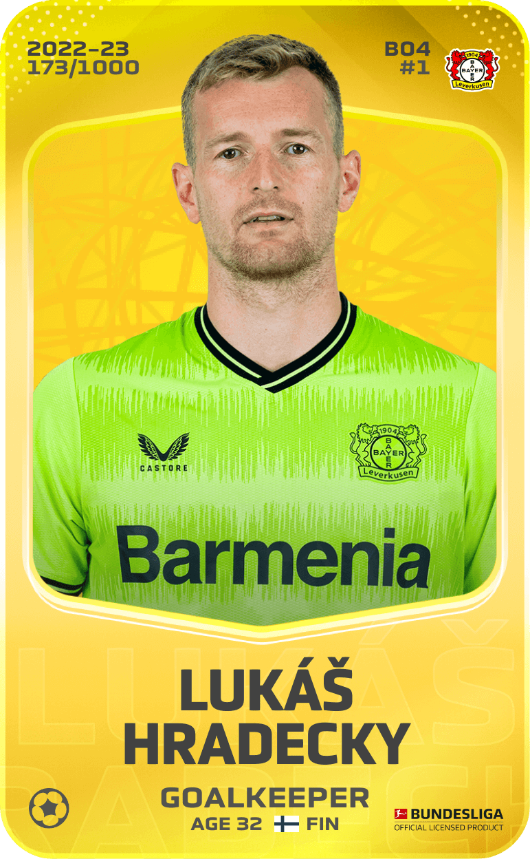 Lukáš Hradecky 2022-23 • Limited 173/1000