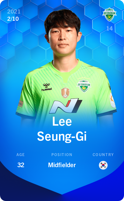 Sorare - Sorare Official - Lee Seung-Gi 2021-22 • Super Rare 2/10 - NFT # 19204739357730277000116879185503345771898865155415839132447637474323243813042