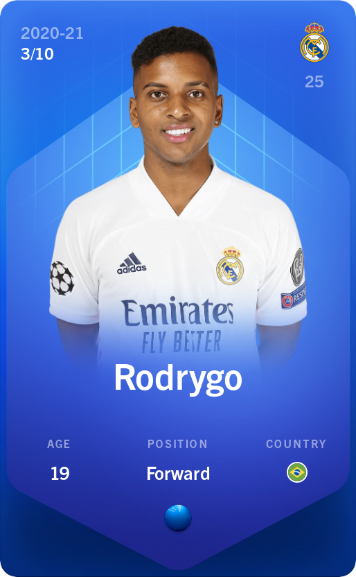 Sorare - Sorare Official - Rodrygo 2020-21 • Super Rare 3/10 - NFT # 67895928719893808896031066033523152237169488509055738999488866137210835726585