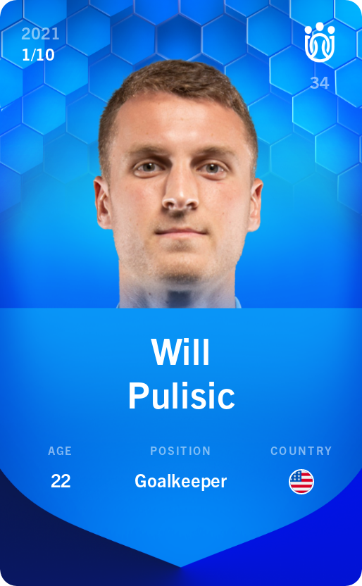 Sorare - Sorare Official - Will Pulisic 2021-22 • Super Rare 1/10 - NFT # 84627446403356796885943201902314644427275641860670748054173824741265724566358