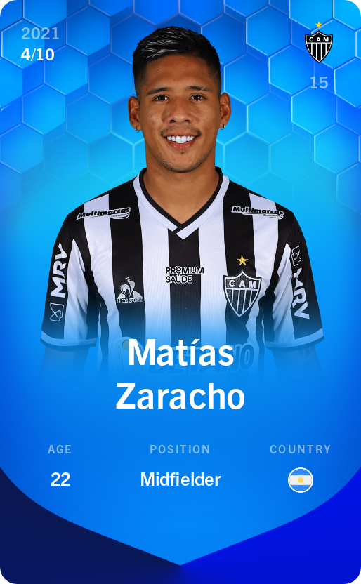 Sorare - Sorare Official - Matías Zaracho 2021-22 • Super Rare 4/10 - NFT # 10476009733468174080384487998886769388535577377802734427537147714747236219709
