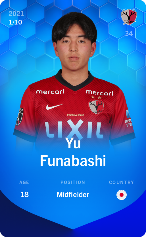 Sorare - Sorare Official - Yu Funabashi 2021-22 • Super Rare 1/10 - NFT # 54999009454060158068572225129349847230987287078257255555052600248672233339605
