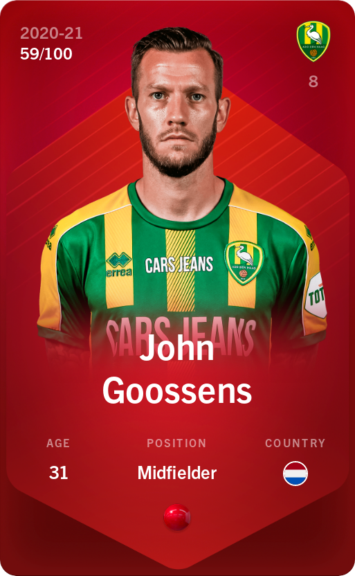 Sorare - Sorare Official - John Goossens 2020-21 • Rare 59/100 - NFT # 49980613917273555039172772422797087858597524304672353631909742092677720331846