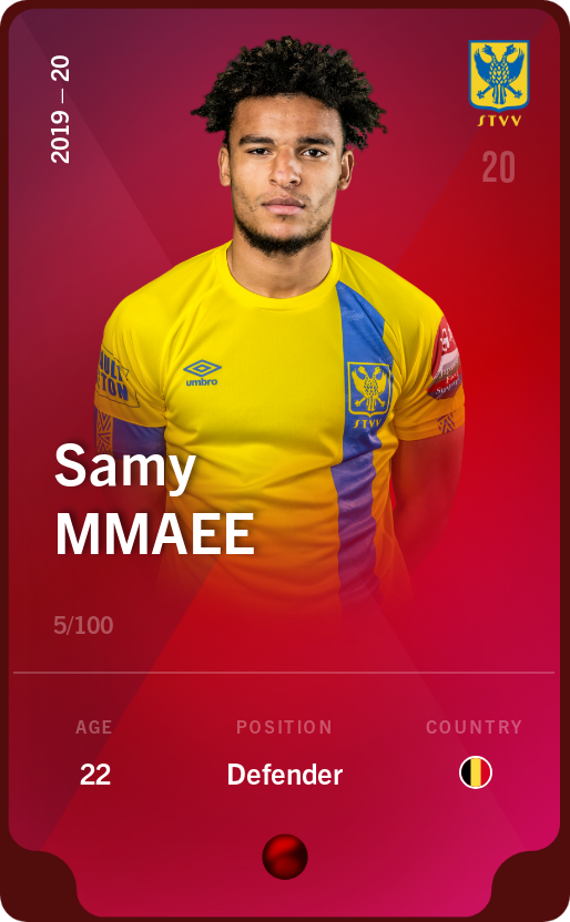 Sorare - Sorare Official - Samy Mmaee 2019-20 • Rare 5/100 - NFT # 31151610837976046616714917763435838405144096592852533046936230263297770005562