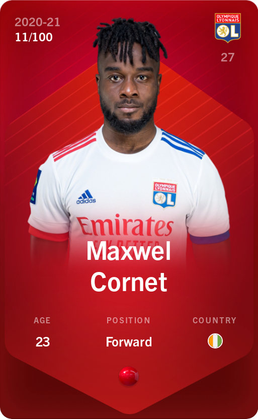 Sorare - Sorare Official - Maxwel Cornet 2020-21 • Rare 11/100 - NFT # 30830466196564542965299711501026387610958383140360590754099090543466591077972