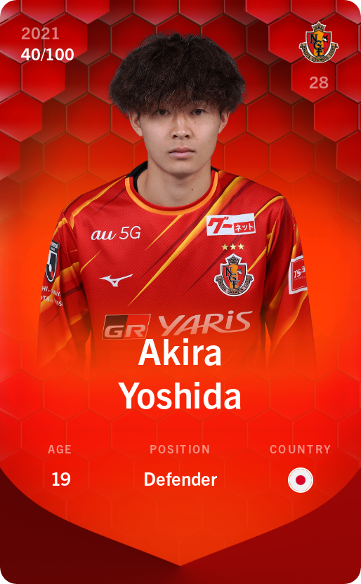 Sorare - Sorare Official - Akira Yoshida 2021-22 • Rare 40/100 - NFT # 115536231273552228510287667858742374760011635448611345712552709334783926335344