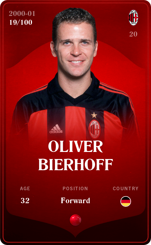 Sorare - Sorare Official - Oliver Bierhoff 2000-01 • Rare 19/100 - NFT # 104906122919920837498747686564951465983767766791632649501513251844151425040765