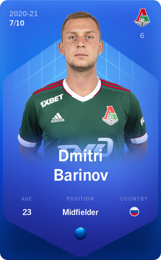 Sorare - Sorare Official - Dmitri Barinov 2020-21 • Super Rare 7/10 - NFT # 22267750546579157340329236537574897660551140422116275514852928403714319951424