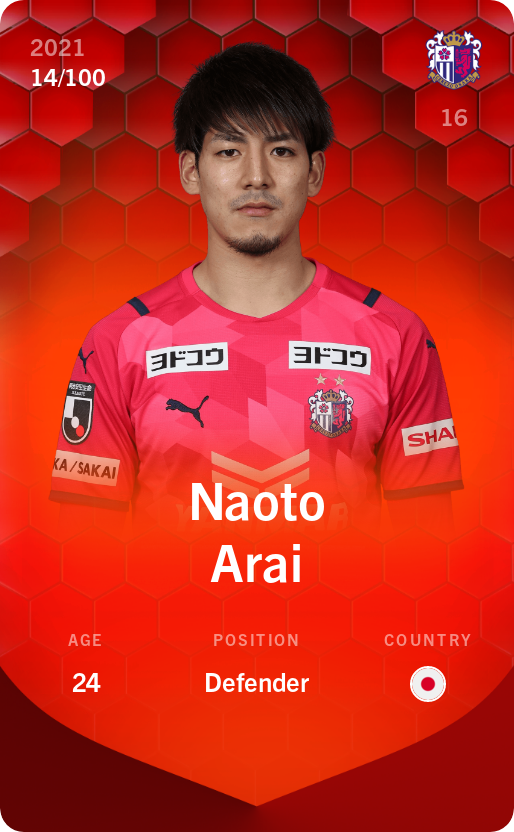 Sorare - Sorare Official - Naoto Arai 2021-22 • Rare 14/100 - NFT # 81014085553383029041484054176932788744809659646277734514762489288047179132014