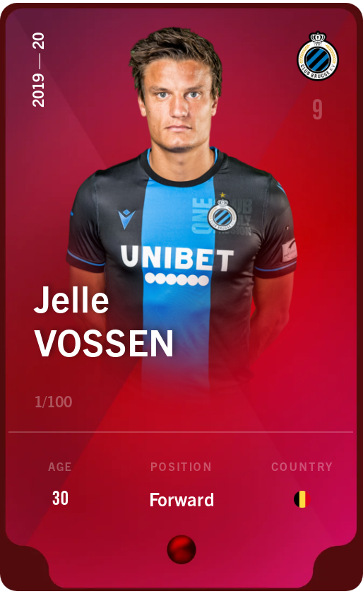 Sorare - Sorare Official - Jelle Vossen 2019-20 • Rare 1/100 - NFT # 84940459573130270006120474644398153431616801451842485775476204233067554436792