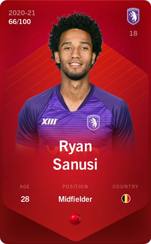 Sorare - Sorare Official - Ryan Sanusi 2020-21 • Rare 66/100 - NFT # 7866805482280733790759915103721447928403103480460434381605896902896083467783