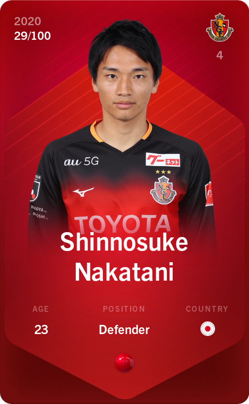 Sorare - Sorare Official - Shinnosuke Nakatani 2020-21 • Rare 29/100 - NFT # 21122798931992519556306104682189783936166416773241824506871806914318160854529