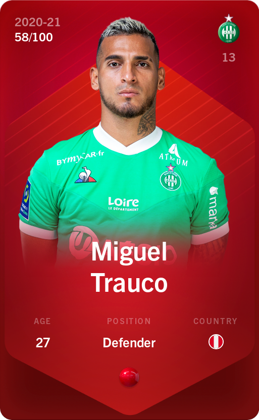 Sorare - Sorare Official - Miguel Trauco 2020-21 • Rare 58/100 - NFT # 102563611949788968596022119564149291218993248958267799173434453022530212380684