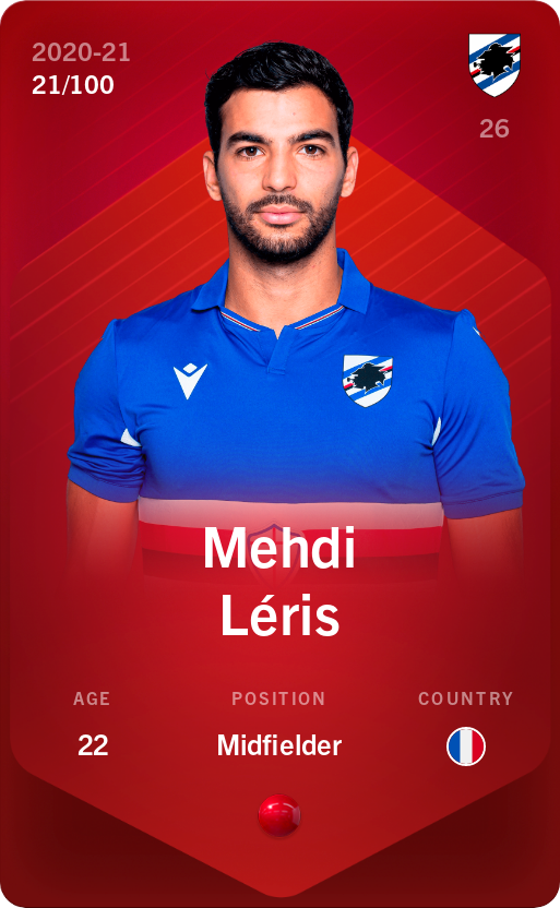 Sorare - Sorare Official - Mehdi Léris 2020-21 • Rare 21/100 - NFT # 23360620558985978579812534520147300535437024815430812278550397003503268343797
