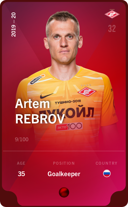 Sorare - Sorare Official - Artem Rebrov 2019-20 • Rare 9/100 - NFT # 50505765388783374321329267645423349873300810394383801845968203339905542470102