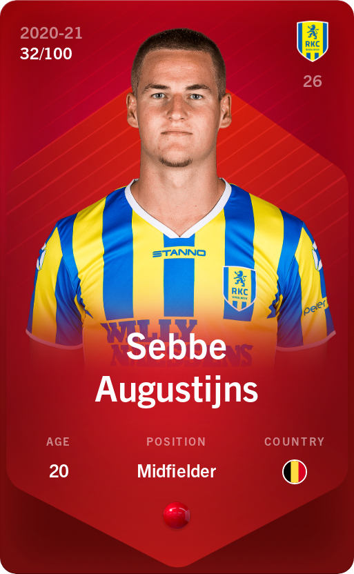 Sorare - Sorare Official - Sebbe Augustijns 2020-21 • Rare 32/100 - NFT # 81850609169380490173460533963647643403296909085088220067874167606124181500923