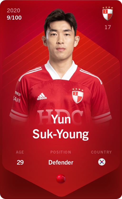 Sorare - Sorare Official - Yun Suk-Young 2020-21 • Rare 9/100 - NFT # 16250876672636279229789979282916022742743131878488131532138444699085180248325
