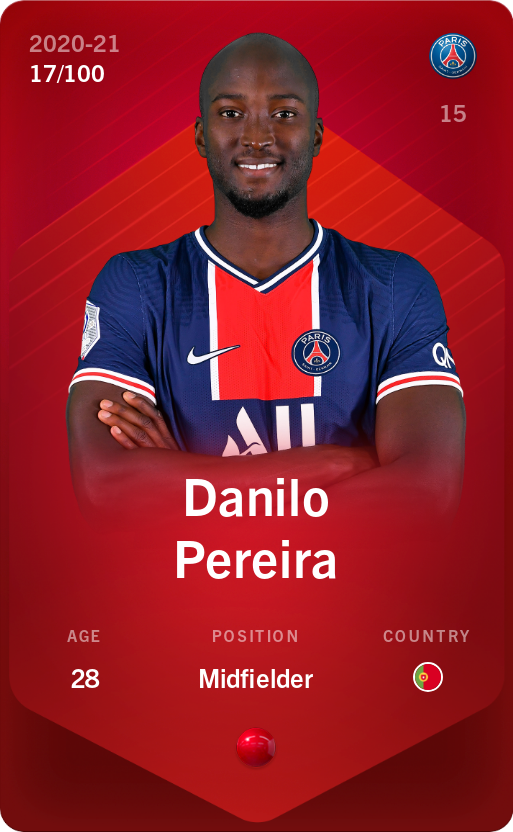 Sorare - Sorare Official - Danilo Pereira 2020-21 • Rare 17/100 - NFT # 15829136906470250584982845192974374626846357543719961143719086677122100412155