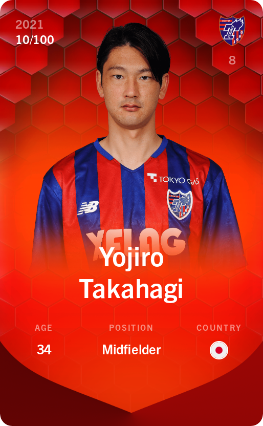 Sorare - Sorare Official - Yojiro Takahagi 2021-22 • Rare 10/100 - NFT # 79027615124472007684508177884588713999807779888441461781187468353433504879717